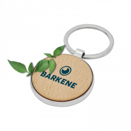 Porte-clés rond en bois de hêtre